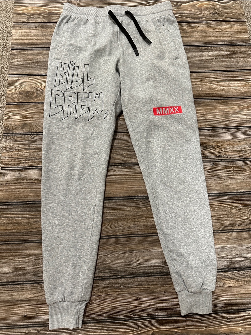 Men’s Gray Sweatpants with 'Kill Crew' Graphic